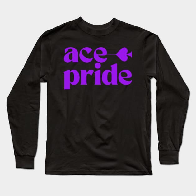 Purple Ace of Spades asexual pride Long Sleeve T-Shirt by LazyBunny